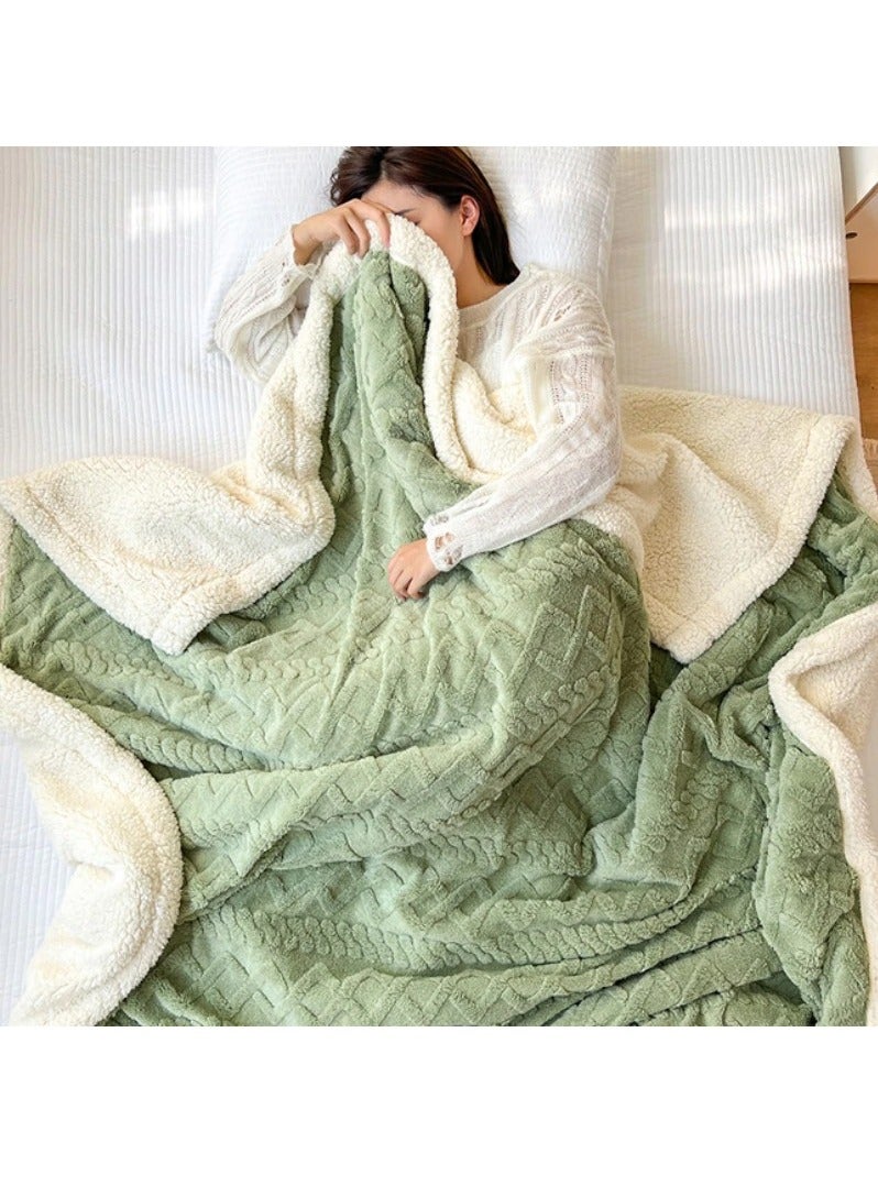 DubaiGallery Flannel Simple Double Layer Quilted Quilt, Winter Bed Sheet Quilt, Composite Leisure Blanket Warm blankets in winter - Image 2