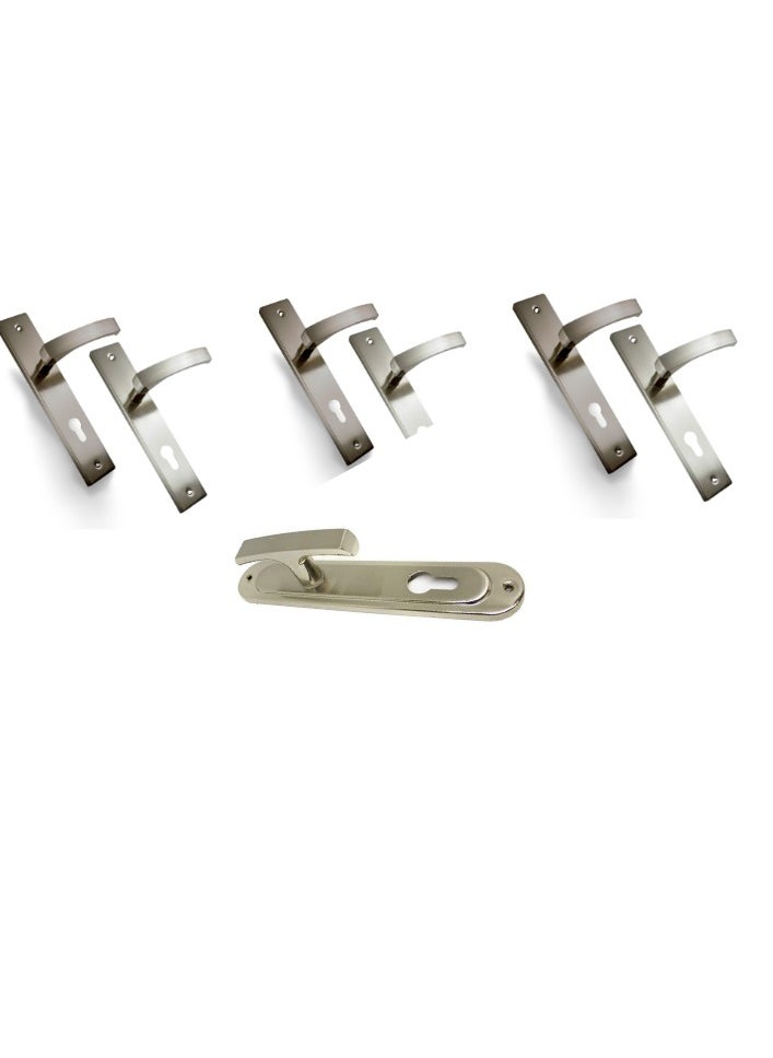 3 sets of silver Comex cylinder pulley and silver Comex apartment door puller  - Image 1