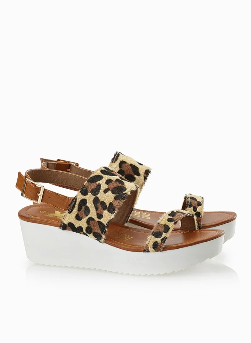 Xti Leopard Print Platform Sandals