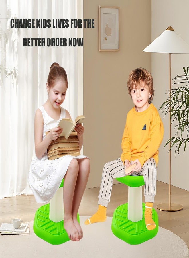 Fanboxk Active Chairs Kids Preschool Wobble Stool - Alternative Flexible Seating Balance Wiggle Stool for Classroom,Preschool,Kindergarten&Elementary School,Active Sensory Chairs,Ages3-8,Green(14in) - Image 3