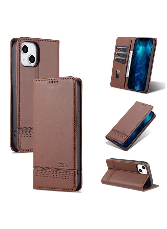 Case For iPhone 14 Plus Magnetic Calf Texture Flip Leather Phone Case