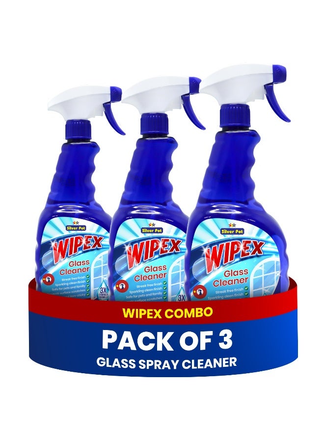 Silver Pot 3 pcs Glass Cleaner Spray - 946ml x 3 -  Advanced Cleaning Solution with Fresh Scent for For Smooth, Shiny, Fresh and Sparkling Surface - Image 1