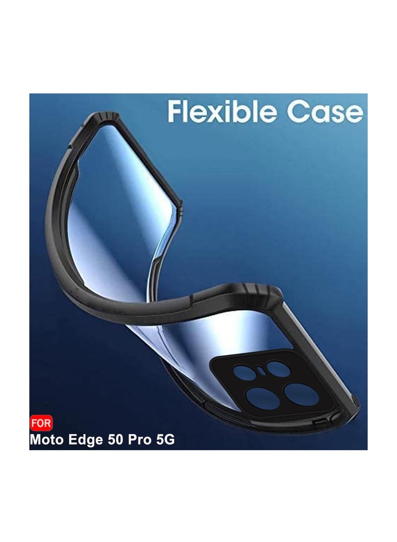 Wtech Hybrid TPU Silicone With Raised Armour Bumpers Slim Case Cover For Motorola Edge 50 Pro Black  - Image 5