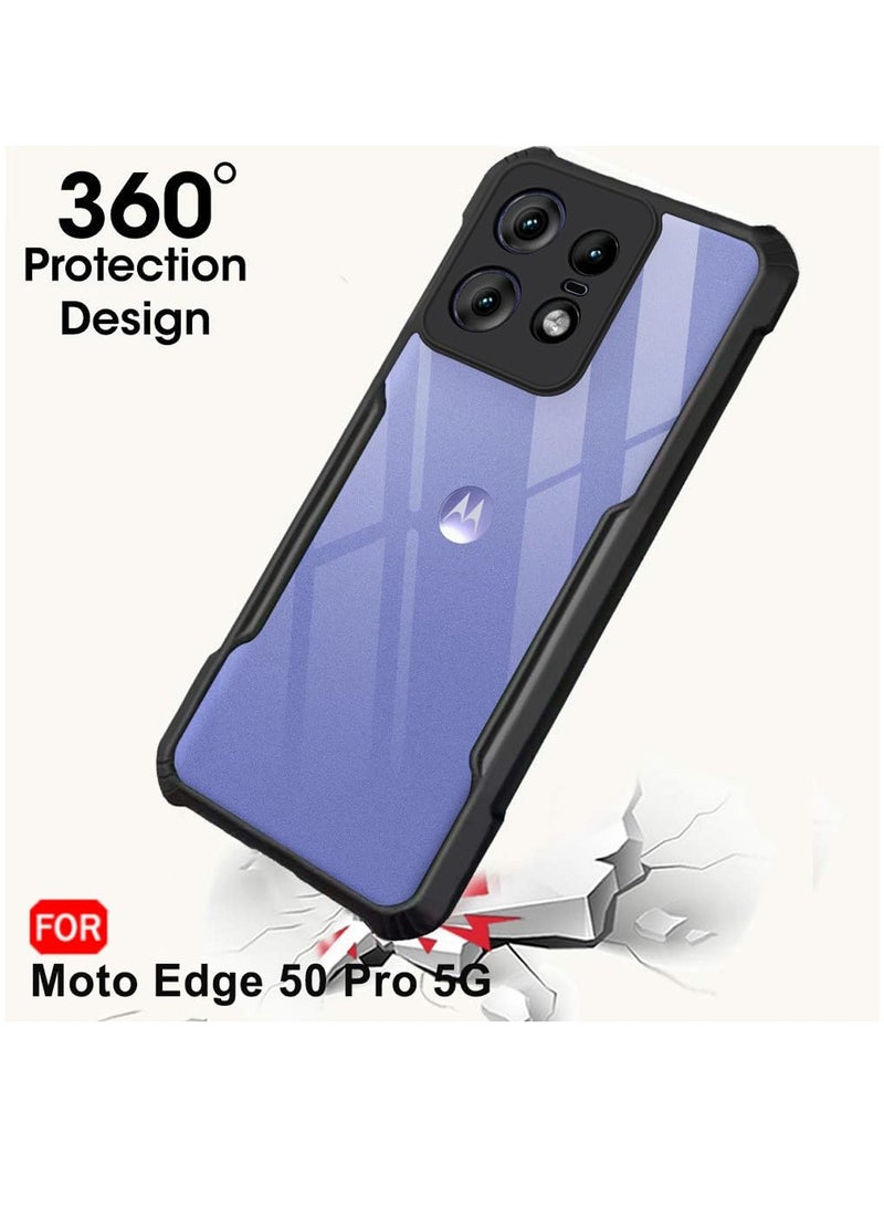 Wtech Hybrid TPU Silicone With Raised Armour Bumpers Slim Case Cover For Motorola Edge 50 Pro Black  - Image 3