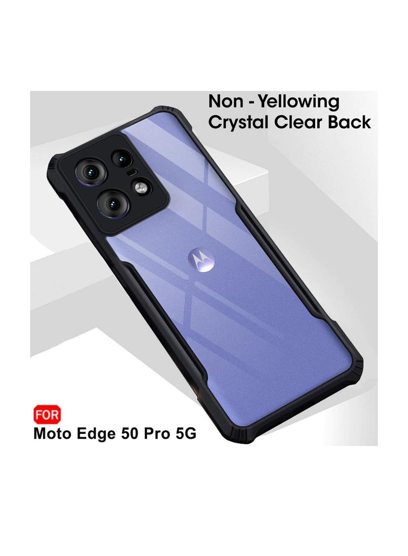 Wtech Hybrid TPU Silicone With Raised Armour Bumpers Slim Case Cover For Motorola Edge 50 Pro Black  - Image 2