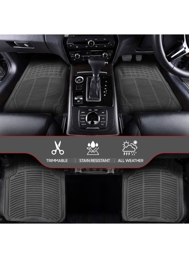 RATSAW Anti Skid Rubber Car Floor Mat for All Weather Protection Heavy Duty Floor Mat 4 Pieces - Image 3