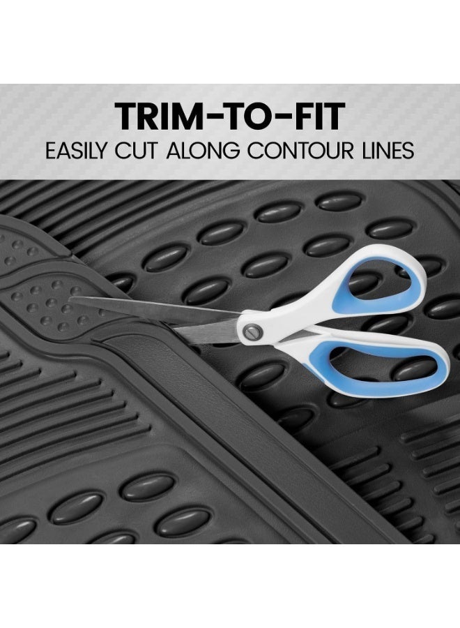 RATSAW Anti Skid Rubber Car Floor Mat for All Weather Protection Heavy Duty Floor Mat 4 Pieces - Image 4
