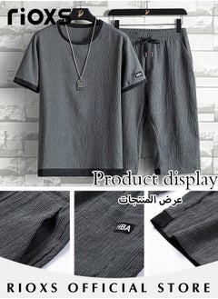 Men's Two Piece Set,Comfy Summer Outfits,Short Sleeve T Shirts Abnd Drawstring Waist Shorts,Casual Tops And Shorts Set,Breathable Crewneck Ringer Tee And Shorts For Men Indoor Outdoor Wear - pzsku/Z4CDAA76A5D1A5FCC453DZ/45/_/1706691346/e96cdaef-c90b-41e2-aee4-2447275867f6