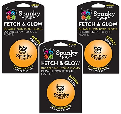 Spunky pup 3 Pack Spunky Pup Toys Fetch and Glow Jr Ball Medium - Image 1