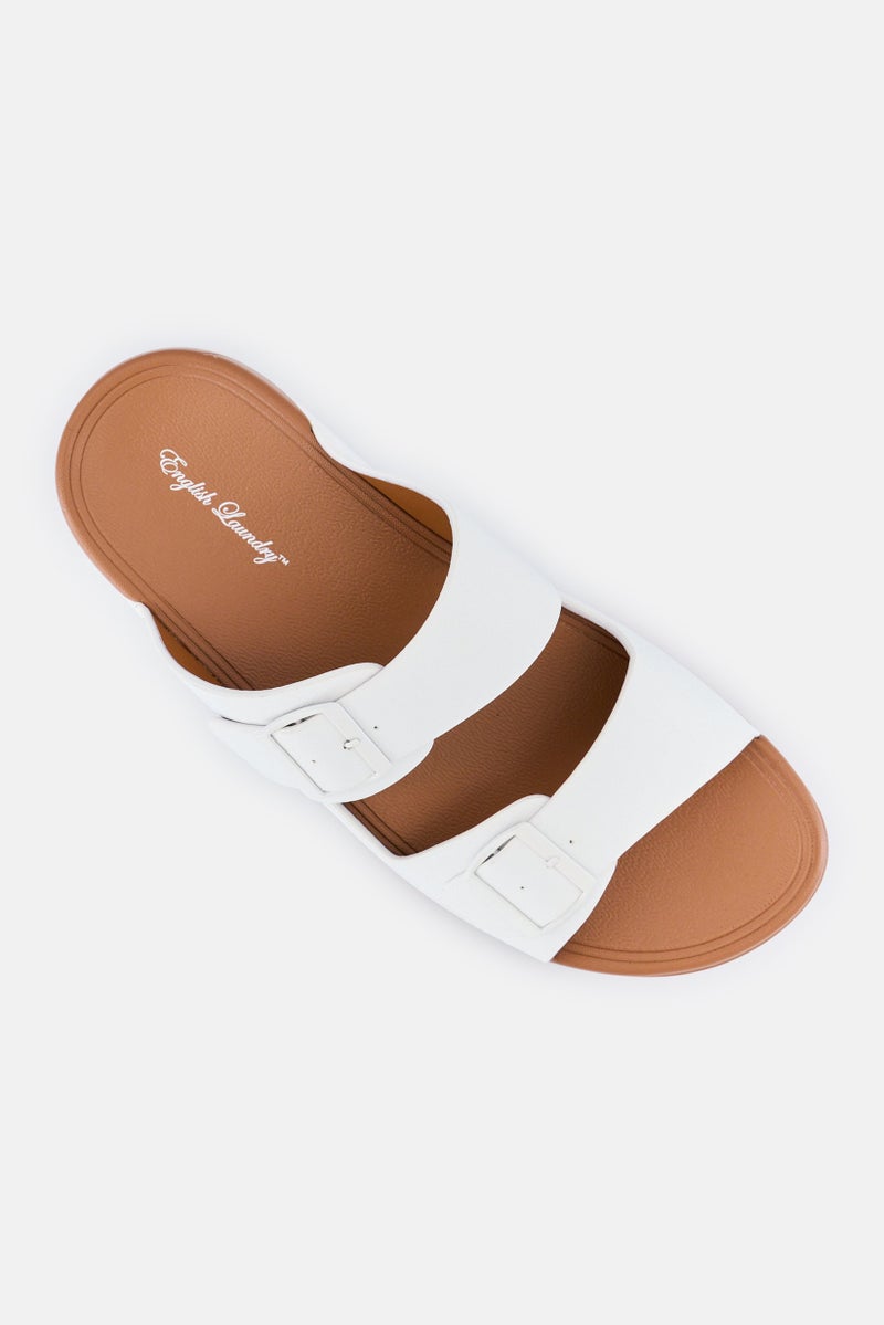 English Laundry Men Slip On Arabic Sandals, White - Image 4