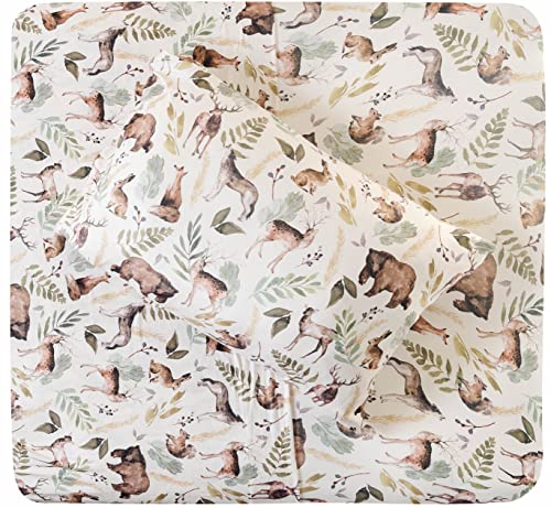 Pobibaby Pobi Baby  Premium Twin Fitted Sheet Flat Sheet with Pillow case  UltraSoft Cotton Blend Stylish Woodland Pattern Deep Pockets  Twins Sheets  3 PC Wildlife Animal 