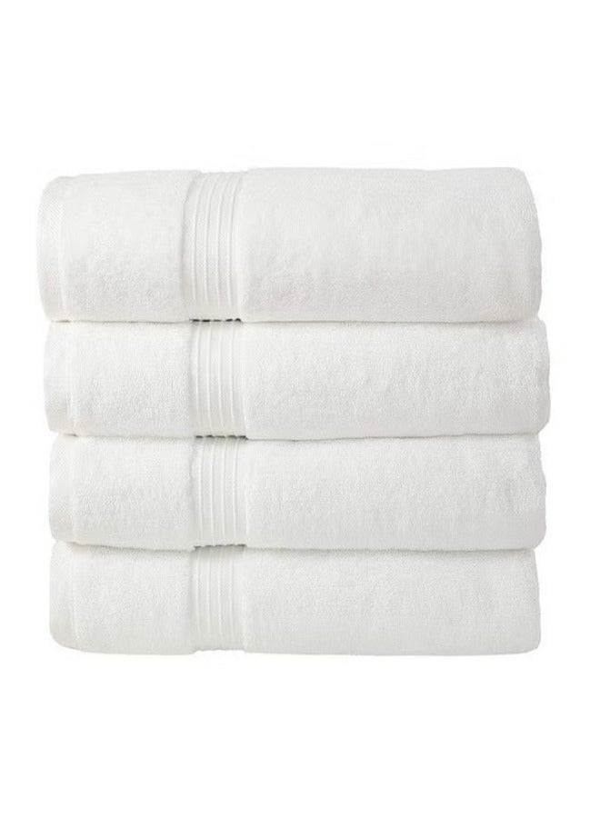 Luxury White Bath Towels Large - Circlet Egyptian Cotton | Highly Absorbent Hotel spa Collection Bathroom Towel 70*140cm White, (Pack of 6 Towel) - Image 1