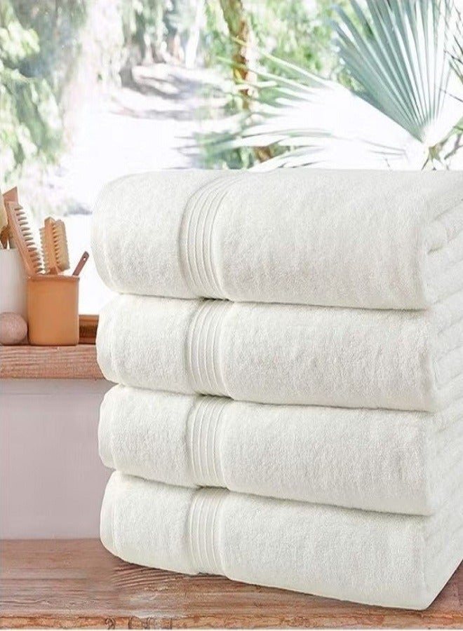 Luxury White Bath Towels Large - Circlet Egyptian Cotton | Highly Absorbent Hotel spa Collection Bathroom Towel 70*140cm White, (Pack of 6 Towel) - Image 2