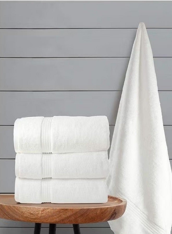 Luxury White Bath Towels Large - Circlet Egyptian Cotton | Highly Absorbent Hotel spa Collection Bathroom Towel 70*140cm White, (Pack of 6 Towel) - Image 3
