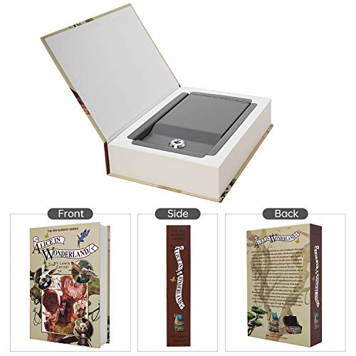 PACOLO Real Paper Transfer Book Safe, Hollow with Secret Hidden Compartment, Key Lock, 8.7"×6"×2" (Alice-Key) - Image 3