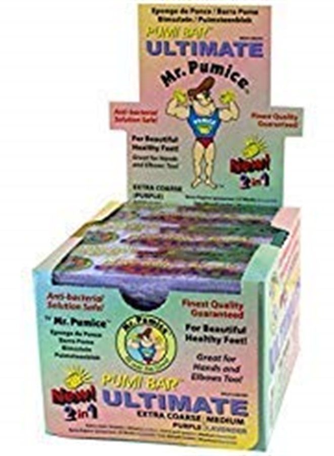 Mr. Pumice Ultimate Pumi Bar (12-Count Display Box): 2-in-1 Callus Remover, Pedicure Stone & Ped File Scrubber for Smooth Feet and Heels, Dual-Grit (Medium + Coarse) - Image 2