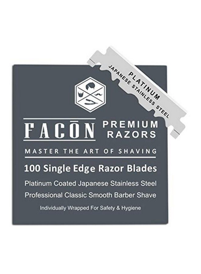FACON 100 Facón Platinum Japanese Stainless Steel Single Edge Razor Blades For Professional Barber Straight Razor 200+ Shaves - Image 2