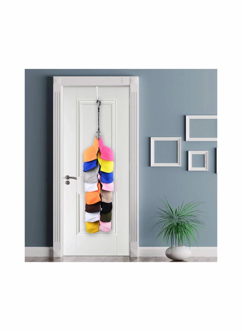 Excefore Closet Hanging Hat Rack, Holds Up To 16 Caps for Baseball Hats, Closet Door Baseball Hat Organizer Hat Storage - Image 4