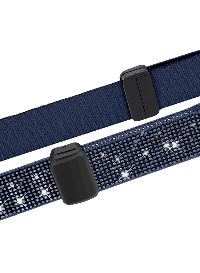 CATANES 2Packs 38mm 40mm 41mm 42mm(Series 10) Elastic Band for Apple Watch Series 1-9, SE & Ultra - Rhinestone Sparkle Watch Band - Image 3