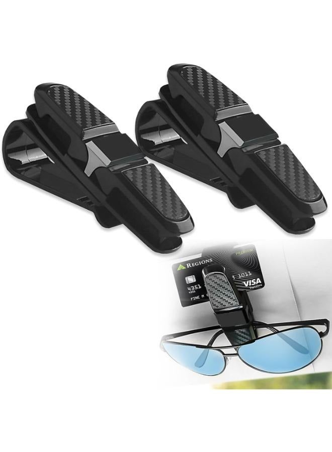 EasyLife 2 Pieces Glasses Holders for Car Sun Visors, Sunglass Holder for Car, Sunglasses Holder Hanging, Multifunctional Eyeglass Holder, Universal Car Glasses Clips  - Image 1
