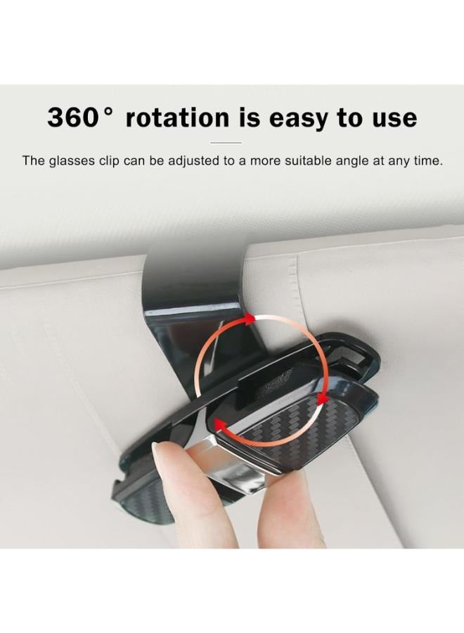 EasyLife 2 Pieces Glasses Holders for Car Sun Visors, Sunglass Holder for Car, Sunglasses Holder Hanging, Multifunctional Eyeglass Holder, Universal Car Glasses Clips  - Image 3