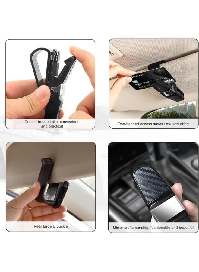 EasyLife 2 Pieces Glasses Holders for Car Sun Visors, Sunglass Holder for Car, Sunglasses Holder Hanging, Multifunctional Eyeglass Holder, Universal Car Glasses Clips  - Image 4