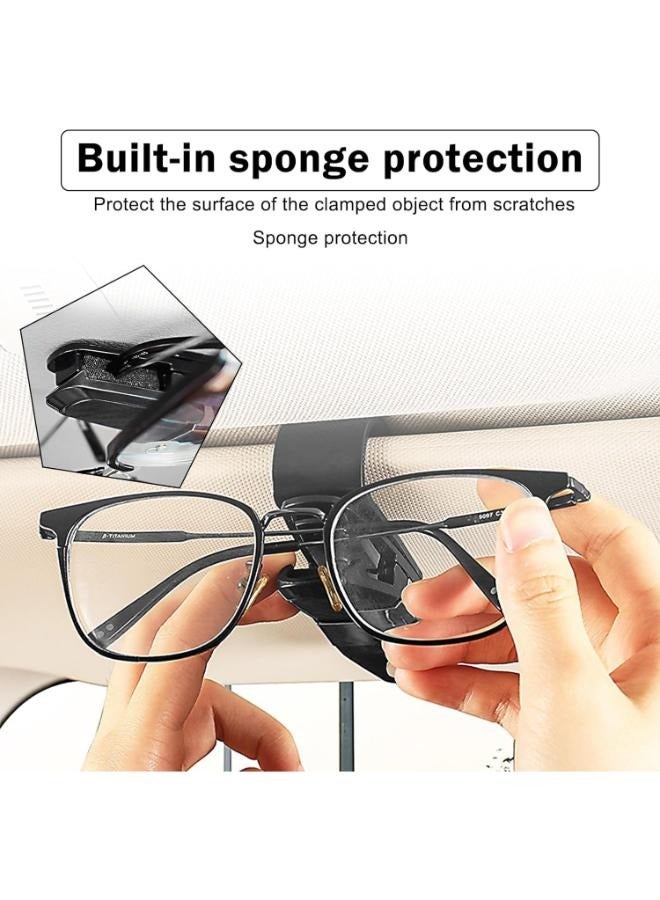 EasyLife 2 Pieces Glasses Holders for Car Sun Visors, Sunglass Holder for Car, Sunglasses Holder Hanging, Multifunctional Eyeglass Holder, Universal Car Glasses Clips  - Image 5
