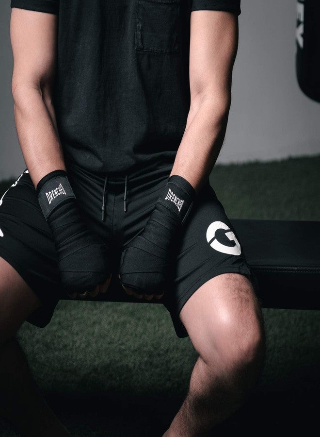 DRENCHED Elastic Cotton Hand Wraps 108' Inner Boxing Gloves Martial Arts Wraps for Men & Women|Wrist Support Hand Wrap for Boxing MMA Kickboxing Muay Thai (Black) - Image 3