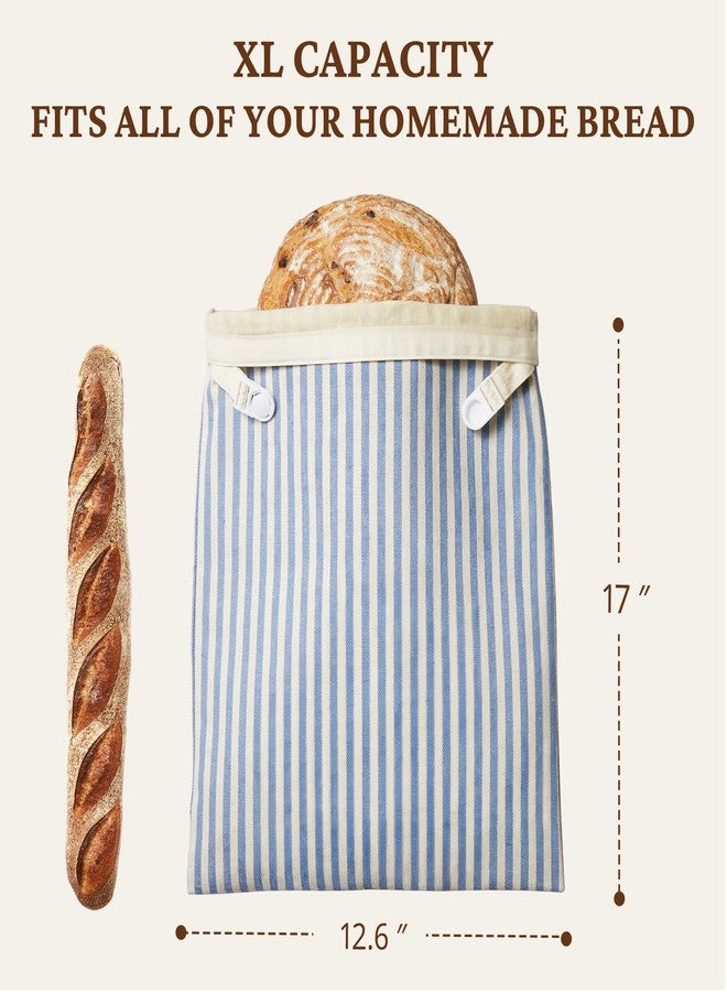 BRONYPRO Reusable Beeswax and Cotton Bread Bags, 2-Pack Waxed Bread Bags for Homemade Bread & Sourdough, Sustainable Sourdough Loaf Storage to Lock in Freshness, Large 17x12.6in, Blue - Image 5