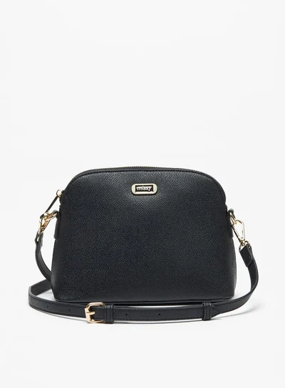 ميسي Women's Textured Crossbody Bag with Adjustable Strap and Zip Closure