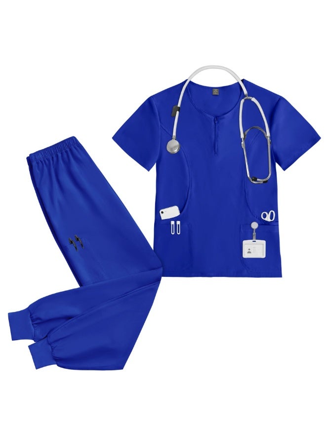 NIBEMINENT Doctor Nurse Scrub Set Hospital Uniforms Medical Scrubs Nurses Accessories Pet Clinic Work Clothes Multicolor Suits - Image 1