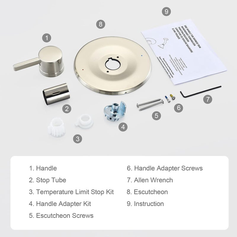 Tearel Shower and Tub Trim Kit, Compatible with Moen Posi-Temp Valve, Brushed Nickel - Image 5