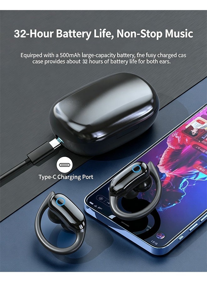 كاسا سماعات أذن رياضية لاسلكية مقاومة للماء بمعيار IPX7 بتصميم خطاف أذن وبلوتوث - Image 2