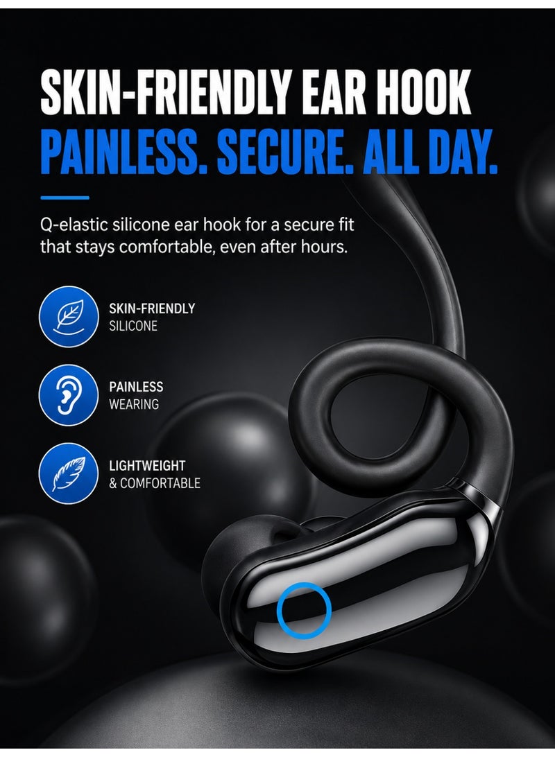 Kasa Wireless Earbuds Bluetooth Sports Headphones, IPX7 Waterproof Ear Hook Earphones with Touch Control, 32H Playtime Charging Case, Running Workout Headset for Android & iPhone, Black - Image 5