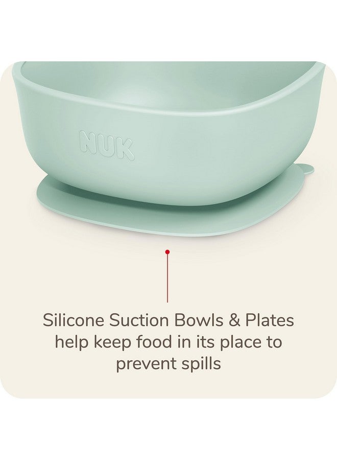 NUK Silicone Baby Suction Bowls, Suction Feature Helps Reduce Spills, Microwave & Dishwasher Safe, BPA-Free, Pack of 2 - Image 3