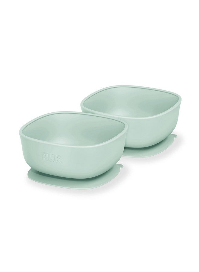 NUK Silicone Baby Suction Bowls, Suction Feature Helps Reduce Spills, Microwave & Dishwasher Safe, BPA-Free, Pack of 2 - Image 1