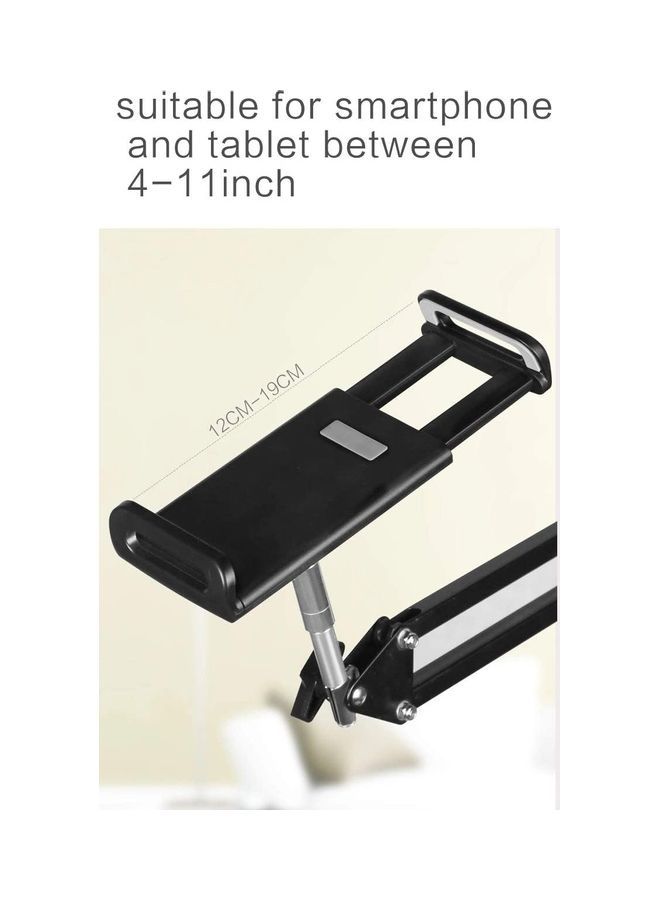 TechnoMounts Mobile Phone Stand Long Arm Lazy Holder Black Adjustable Desk Mount for Home Office Daily Use - Image 5