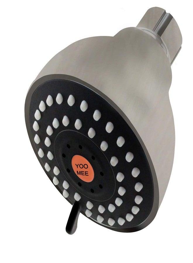 YOO.MEE High Pressure Fixed Shower Head - Strong Powerful Pressure Boosting against Low Flow Showers- 3 Function Wall Mount Rain Shower-Brushed Nickel - Image 1