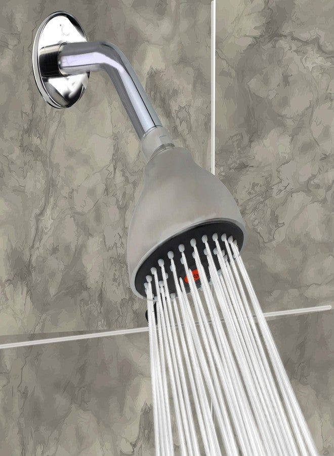 YOO.MEE High Pressure Fixed Shower Head - Strong Powerful Pressure Boosting against Low Flow Showers- 3 Function Wall Mount Rain Shower-Brushed Nickel - Image 3