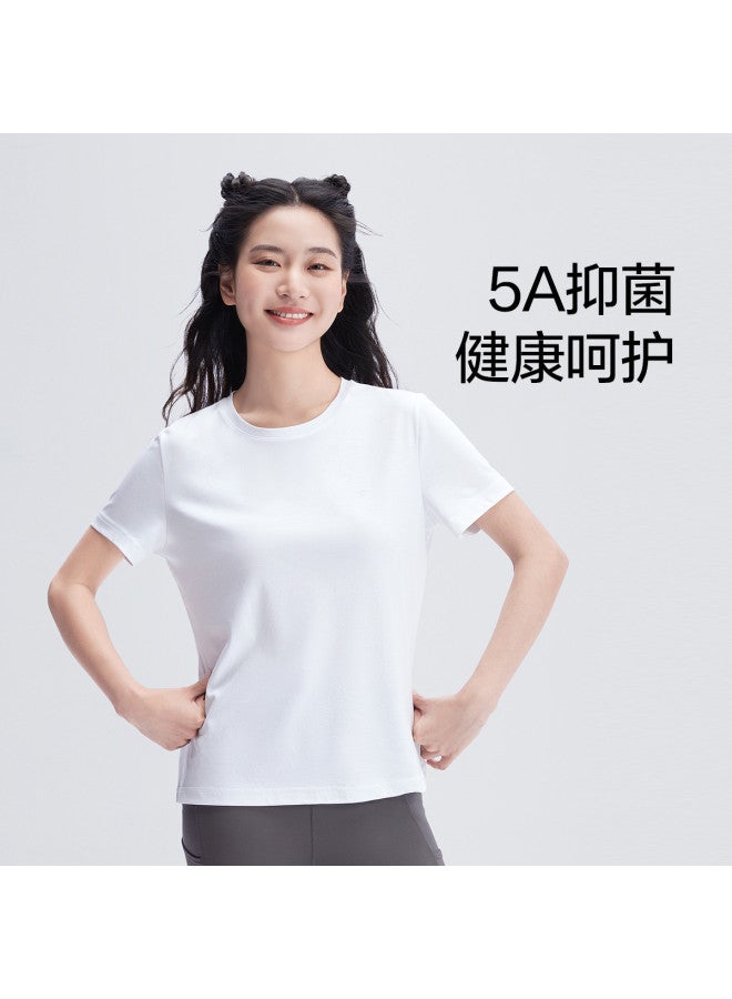 MIIOW Slim-Fit Minimalist Heavyweight Round Neck T-Shirt Solid Color Sports Base Layer Casual Versatile Home Short Sleeves - Image 5