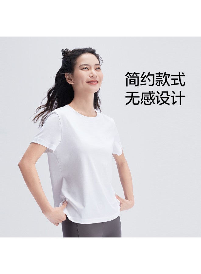MIIOW Slim-Fit Minimalist Heavyweight Round Neck T-Shirt Solid Color Sports Base Layer Casual Versatile Home Short Sleeves - Image 4