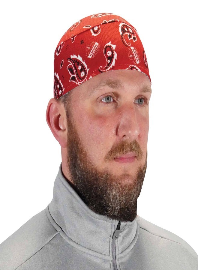 Ergodyne Chill Its 6630 Skull Cap, Lined with Terry Cloth Sweatband, Sweat Wicking, Red Western - Image 1