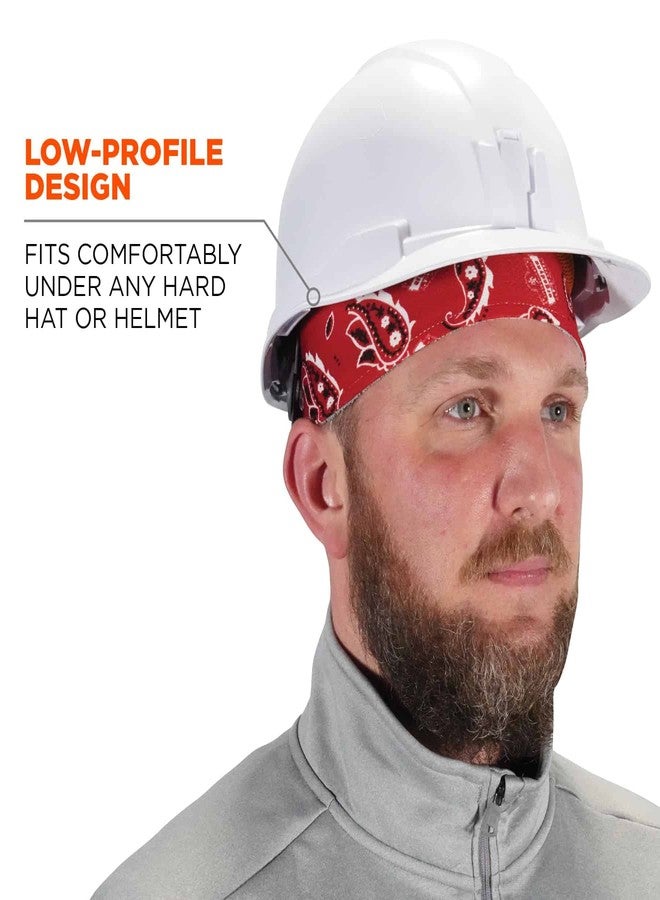 Ergodyne Chill Its 6630 Skull Cap, Lined with Terry Cloth Sweatband, Sweat Wicking, Red Western - Image 5