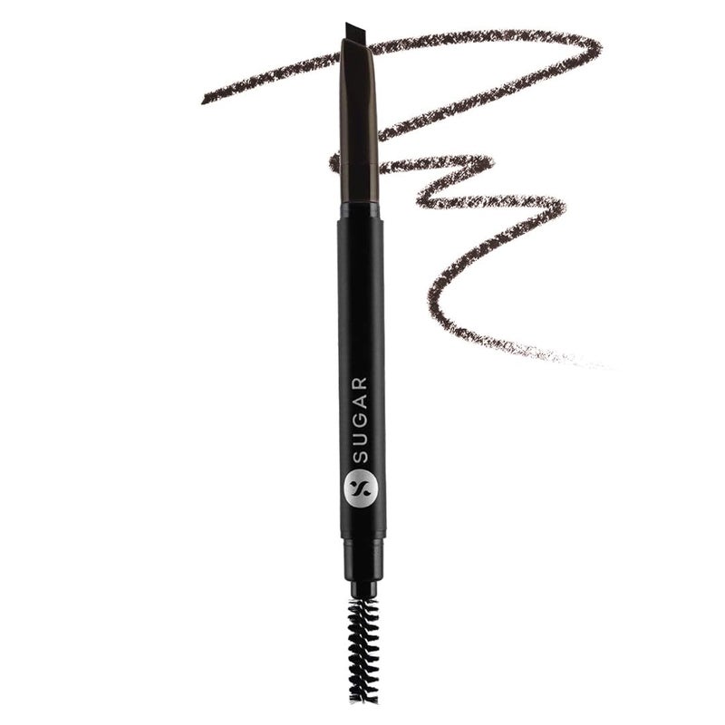 SUGAR Cosmetics Arch Arrival Brow Definer with Spoolie Lasts Upto 12hrs Pigmented Eyebrow Pencil Long Lasting & Natural Finish 3.5gm - 04 1 count (Pack of 1) Felix Onyx - Image 1