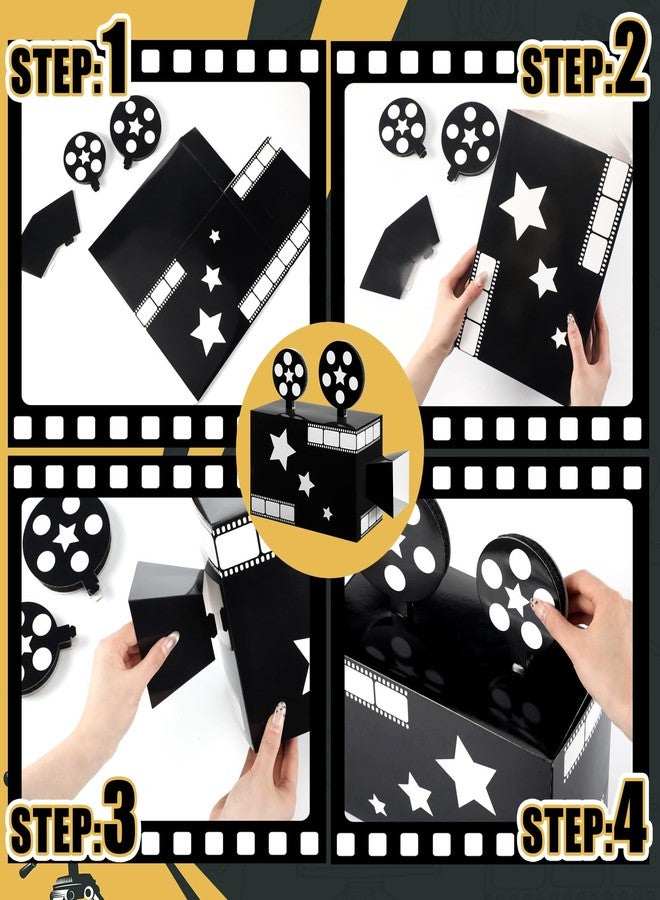 مجموعة زينة حفلات ليلة السينما من قطعتين من أفرولينج، تتضمن سجادة حمراء مقاس 11.8 بوصة، وزينة مركزية للحفلات، وجهاز عرض ورقي، ولافتة مسرح منزلي، وديكور غرفة سينما منزلية بطابع سينمائي. - Image 3