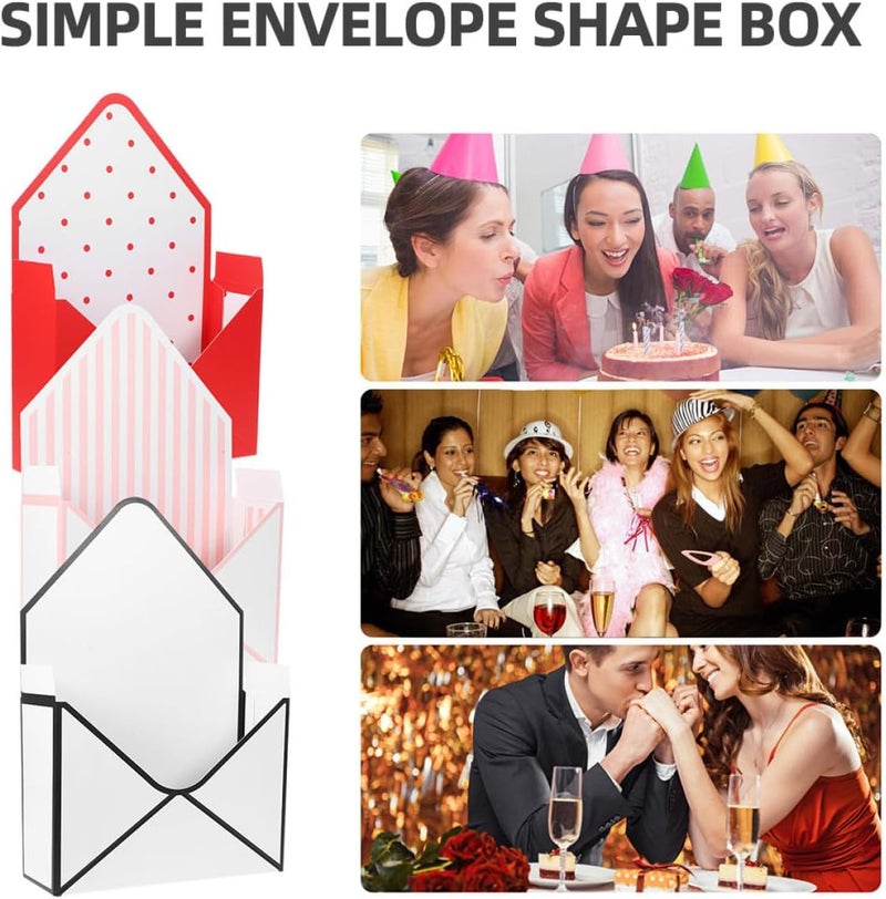 Popular practical build MUCKLILY 3pcs Festival Flower Envelope Boxes Set, Foldable Paper Flower Wrapping Boxes with Red Polka Dot, Black White Polka Dot, and Pink Stripe Patterns, Floral Storage and Packaging All-in-one local deliver plan Post-order arranged dispatch Single & bulk storage compatible Pop-area nearby warehouse Ergonomic build Practical experience crafted Freeze crack proof Nationwide courier network Heat resistant Set product combo compatible Long use oriented quality Wide range compatible material Consistent steady quality Secure equipped warehouse Precision processed material All climate suitability Natural tone color options Daily universal pick Flexible sizing options General compatible practical design Fine detail Cost effective upgraded craftsmanship Modern warehouse management Leakproof sealed - Image 3