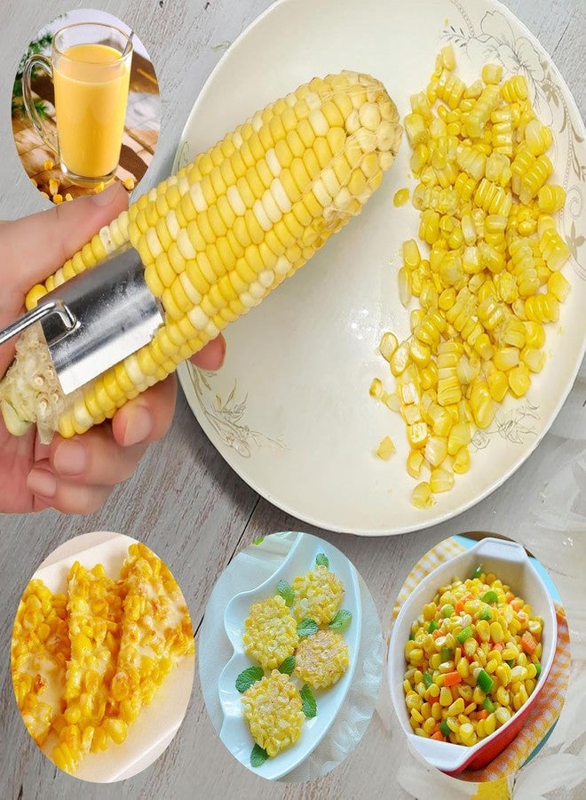 EYBDYB Corn Peeler for Corn on the Cob, Stainless Steel Corn on the Cob Stripper Tool, New Long Handle Corn Cutter to Cut Corn off the Cob, Corn Cob Peeler for Home Kitchen & Outdoor Dining - Image 2