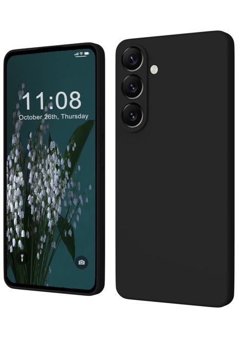 Samsung Galaxy S25 Soft Silicone Cover Shockproof Matte Finish Back Cover Inner Fabric Lining with Camera Protection Case for Galaxy S25