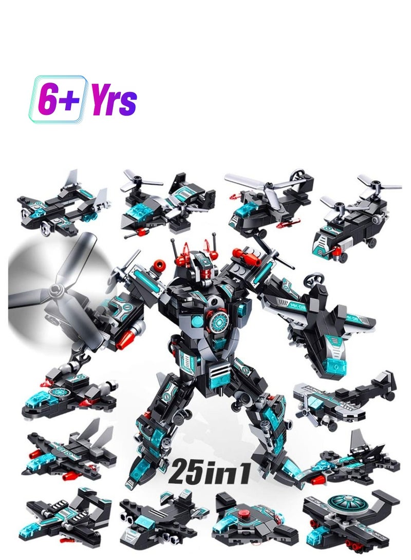STEM Robot Building Toys, 577 PCS Construction Toys 25-in-1 STEM Toys for 6 Year Old Boys Creative Building Bricks Engineering Vehicles Blocks Kit for Kids Age 6 7 8 9 10 11 Year Old