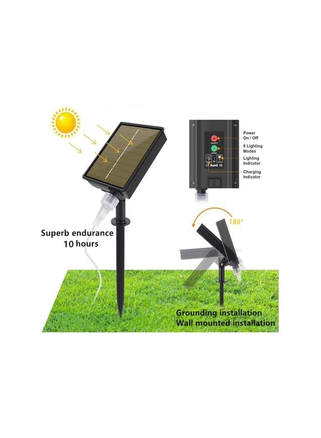 The Bros JZLIFE Solar Outdoor Garden Decorative Light, 65.6ft String Light, Waterproof LED, 200 Bulbs, 8 Modes, Remote Control, Colorful, 20m/65.6ft - Image 4